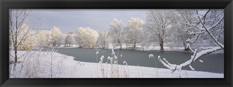 Framed Lake Schubelweiher Kusnacht Switzerland Print