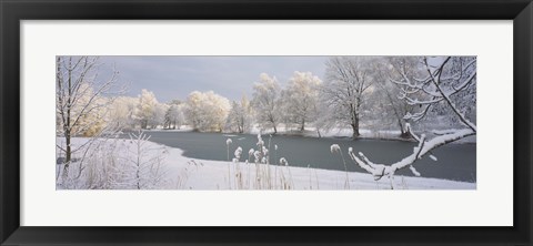 Framed Lake Schubelweiher Kusnacht Switzerland Print