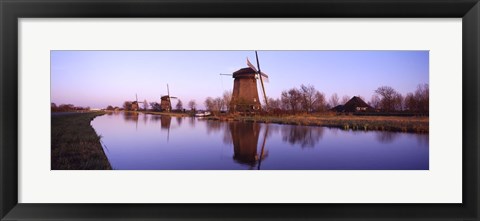 Framed Windmills Schemerhorn The Netherlands Print