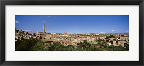 Framed Buildings in a city, Torre Del Mangia, Siena, Tuscany, Italy Print