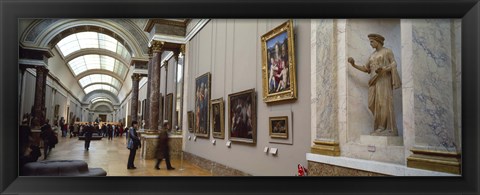 Framed Tourists in an art museum, Musee Du Louvre, Paris, Ile-De-France, France Print