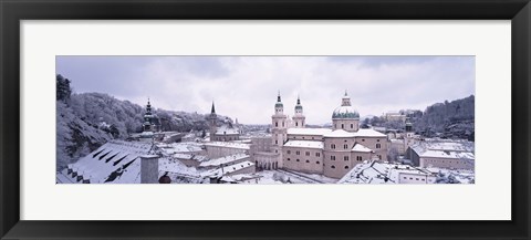 Framed Salzburg in winter, Austria Print