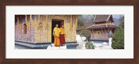 Framed Monks Wat Xien Thong Luang Prabang Laos Print