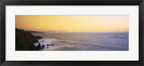 Framed High angle view of rock formations in the sea, Pacific Ocean, San Francisco, California, USA Print