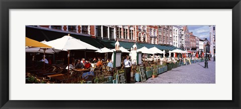 Framed Group of people in a restaurant, Bruges, Belgium Print