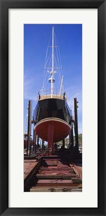 Framed Low angle view of a sailing ship at a shipyard, Antigua Print