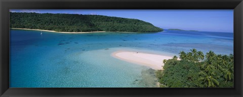 Framed Aerial view of the beach, Tonga Print