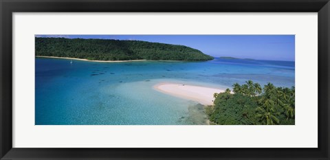 Framed Aerial view of the beach, Tonga Print