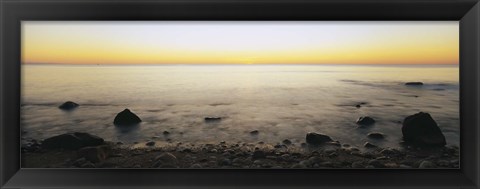 Framed Rocks on the beach, Block Island, Rhode Island, USA Print