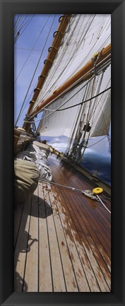 Framed Close-up of a sailboat deck Print