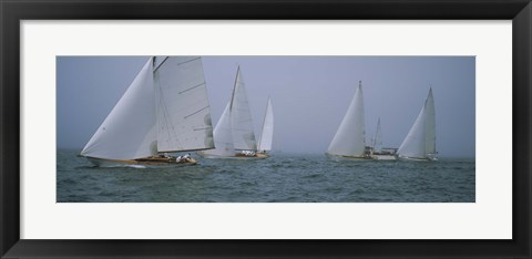 Framed Sailboats at regatta, Newport, Rhode Island, USA Print