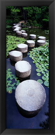 Framed Shrine Garden, Kyoto, Japan Print