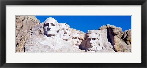 Framed Mount Rushmore, South Dakota (white) Print