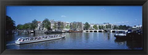 Framed High angle view of a ferry in a lake, Amsterdam, Netherlands Print