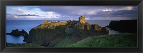 Framed High angle view of a castle, Dunnottar Castle, Grampian, Stonehaven, Scotland Print