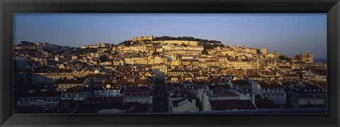 Framed High Angle View Of Buildings In A City, Lisbon, Portugal Print