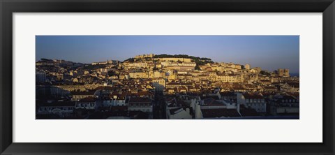 Framed High Angle View Of Buildings In A City, Lisbon, Portugal Print