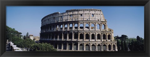Framed Facade Of The Colosseum, Rome, Italy Print