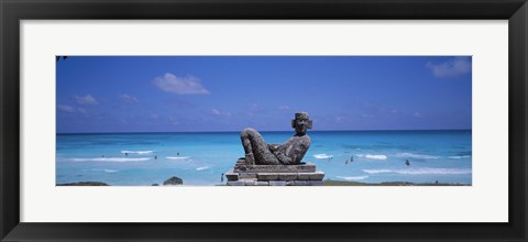 Framed Chac Mool Altar, Cancun, Mexico Print