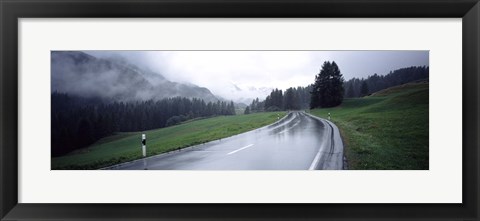 Framed Wet highway passing through a forest, Austria Print