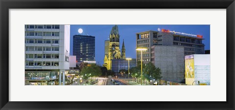 Framed Buildings Lit Up At Night, Berlin, Germany Print