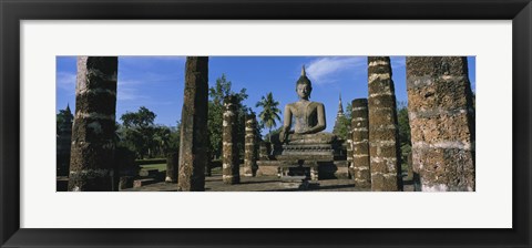 Framed Temple, Wat Mahathat, Sukhothai, Thailand Print