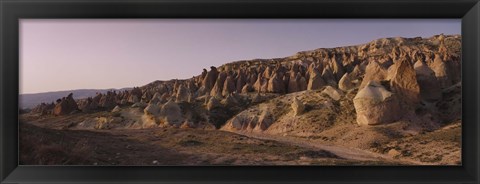 Framed Rock formations on a landscape, Cappadocia, Turkey Print