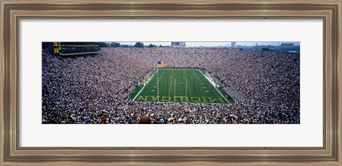 Framed University Of Michigan Football Game, Michigan Stadium, Ann Arbor, Michigan, USA Print