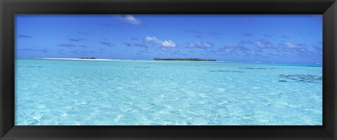 Framed Island in the ocean, Maina, Cook Islands Print