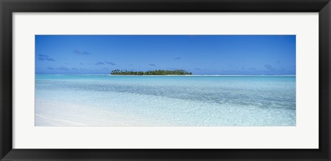 Framed Island in the ocean, Maina, Aitutaki, Cook Islands Print