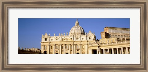 Framed Facade of a basilica, St. Peter&#39;s Basilica, St. Peter&#39;s Square, Vatican City, Rome, Lazio, Italy Print