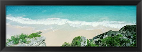 Framed Surf on the shore, Bermuda Print