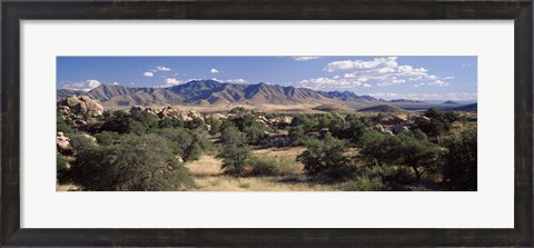 Framed Clouded Sky Over Arid Landscape, Dragoon Mountains, Texas Valley, Arizona, USA Print