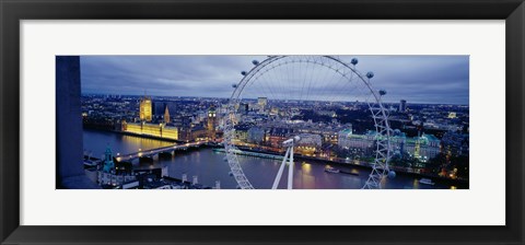 Framed Ferris wheel in a city, Millennium Wheel, London, England Print