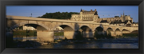 Framed Arch Bridge Near A Castle, Amboise Castle, Amboise, France Print