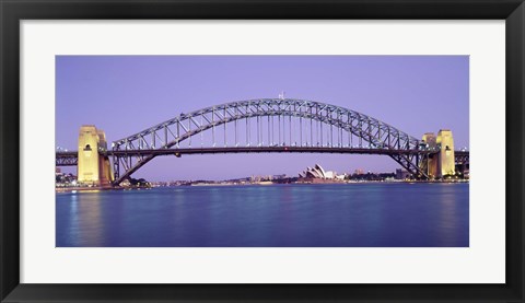 Framed Bridge across a sea, Sydney Harbor Bridge, Sydney, New South Wales, Australia Print