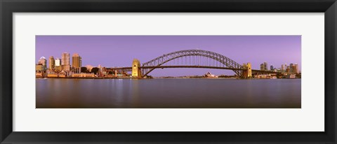 Framed Bridge at dusk, Sydney Harbor Bridge, Sydney, New South Wales, Australia Print