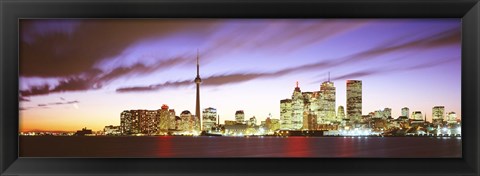 Framed Toronto skyline at dusk, Ontario Canada Print