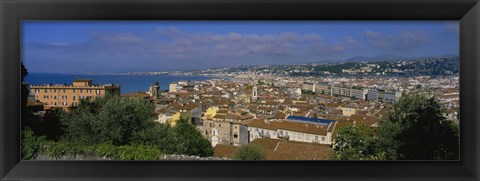 Framed Aerial View Of A City, Nice, France Print