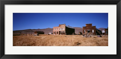 Framed Buildings in a ghost town, Bodie Ghost Town, California, USA Print