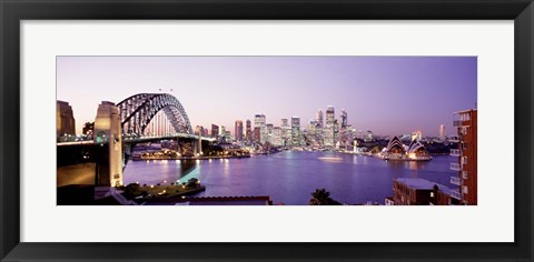 Framed Bridge over an inlet, Sydney Harbor Bridge, Sydney, New South Wales, Australia Print