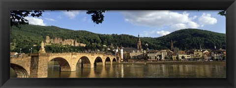 Framed Bridge across a river, Heidelberg Germany Print