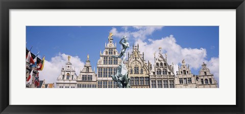 Framed Low angle view of buildings, Grote Markt, Antwerp, Belgium Print