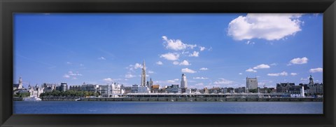 Framed Buildings on the waterfront, Antwerp, Belgium Print