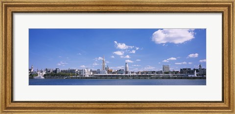 Framed Buildings on the waterfront, Antwerp, Belgium Print