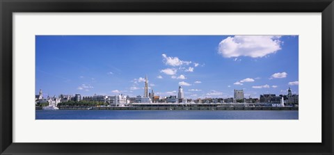 Framed Buildings on the waterfront, Antwerp, Belgium Print