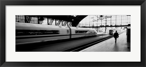 Framed Train leaving a Station, Cologne, Germany Print