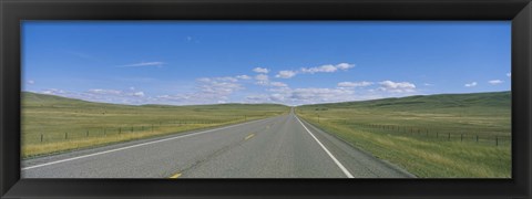 Framed Interstate Highway Passing Through A Landscape, Route 89, Montana, USA Print