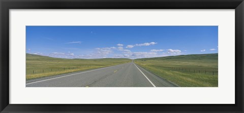 Framed Interstate Highway Passing Through A Landscape, Route 89, Montana, USA Print