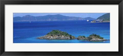 Framed Islands in the sea, Trunk Bay, St. John, US Virgin Islands Print